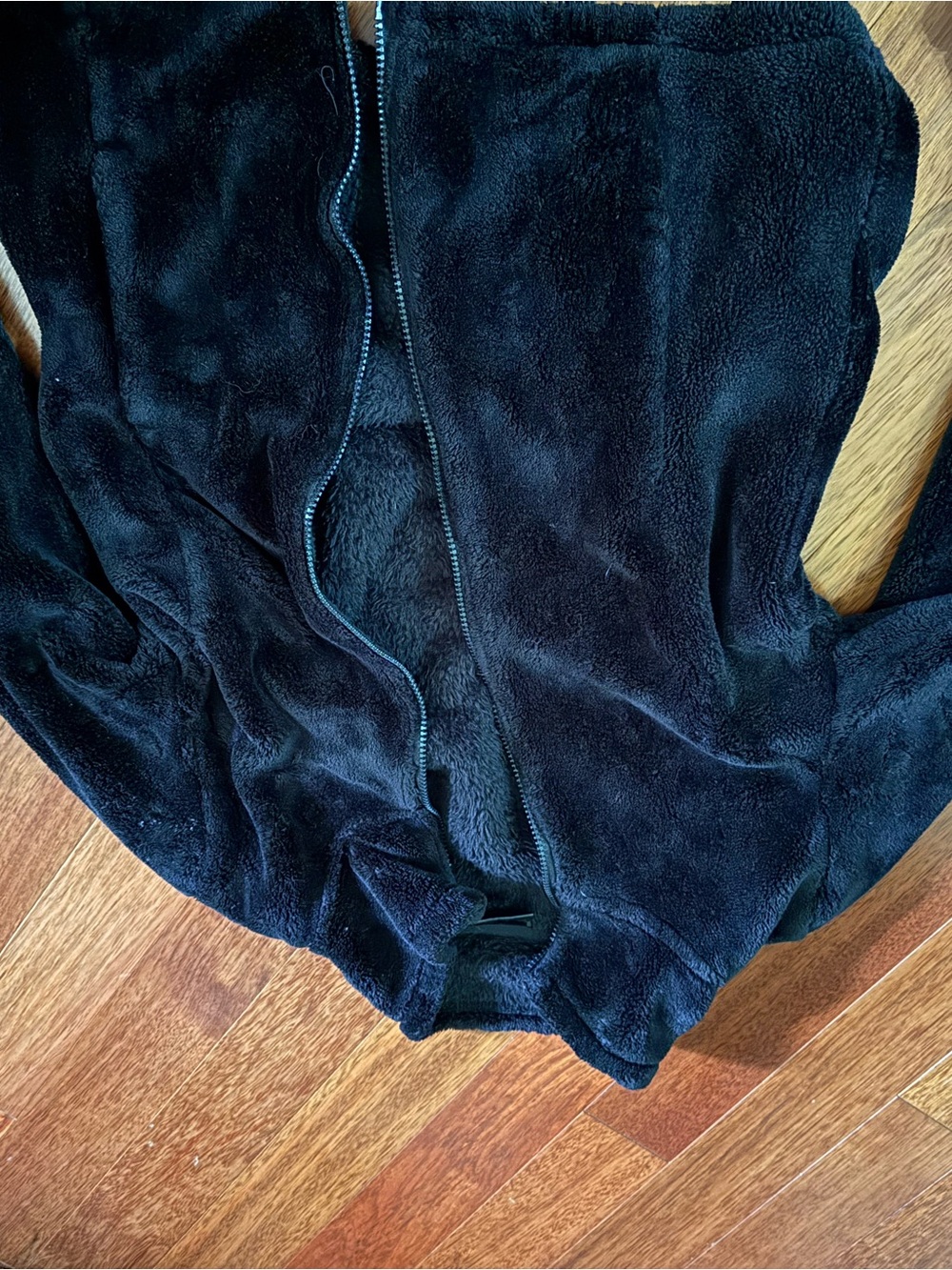 32 Degrees Black Plush Zip-Up Women's Sweater